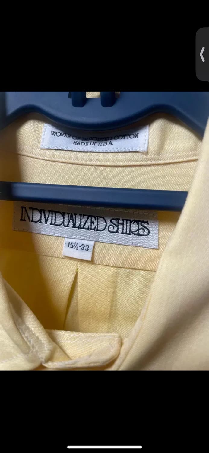 INDIVIDUALIZED SHIRTS 옐로우 셔츠(15 1/2) 상품이미지2