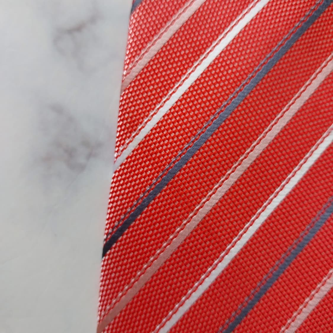 피에르 발망 실크 핑크 스트라이프 넥타이 8.9cm A등급 K1997
 상품이미지10