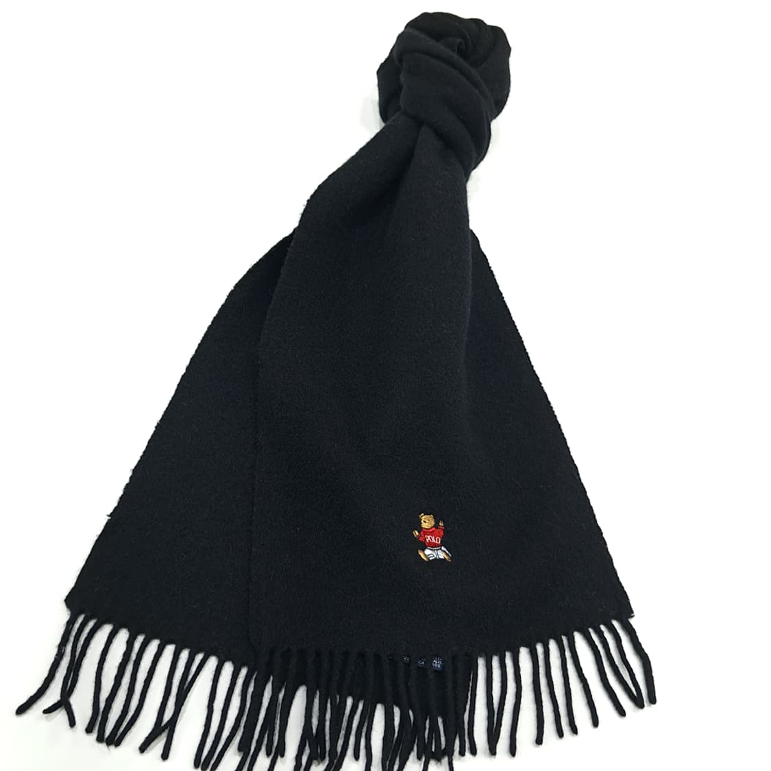 MX295 폴로 랄프로렌 블랙 폴로베어 램스울 목도리 머플러 상품이미지3