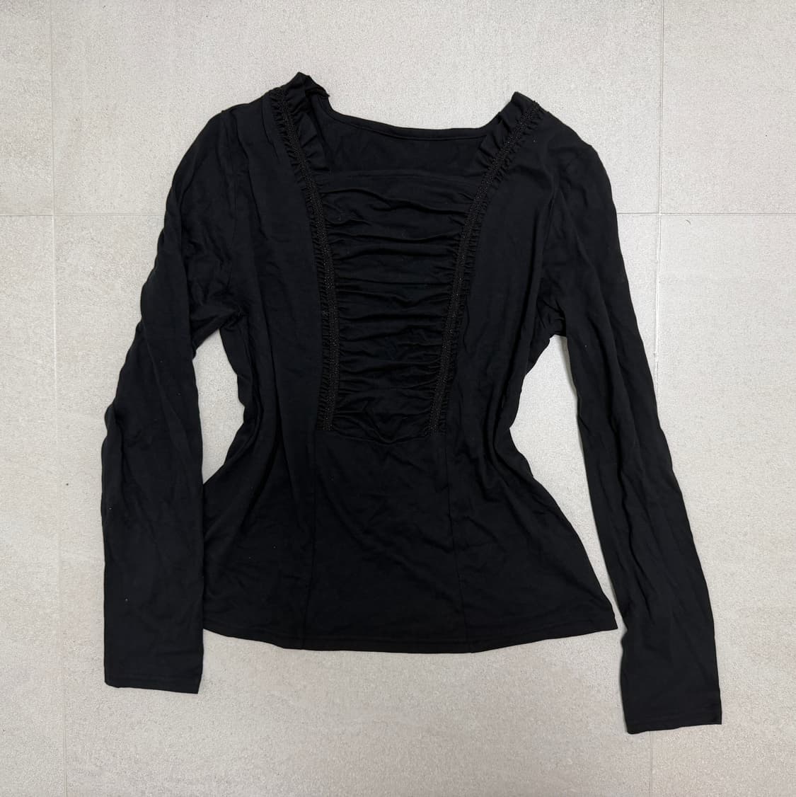 longsleeve t shirt 셔링 롱슬리브티 상품이미지1