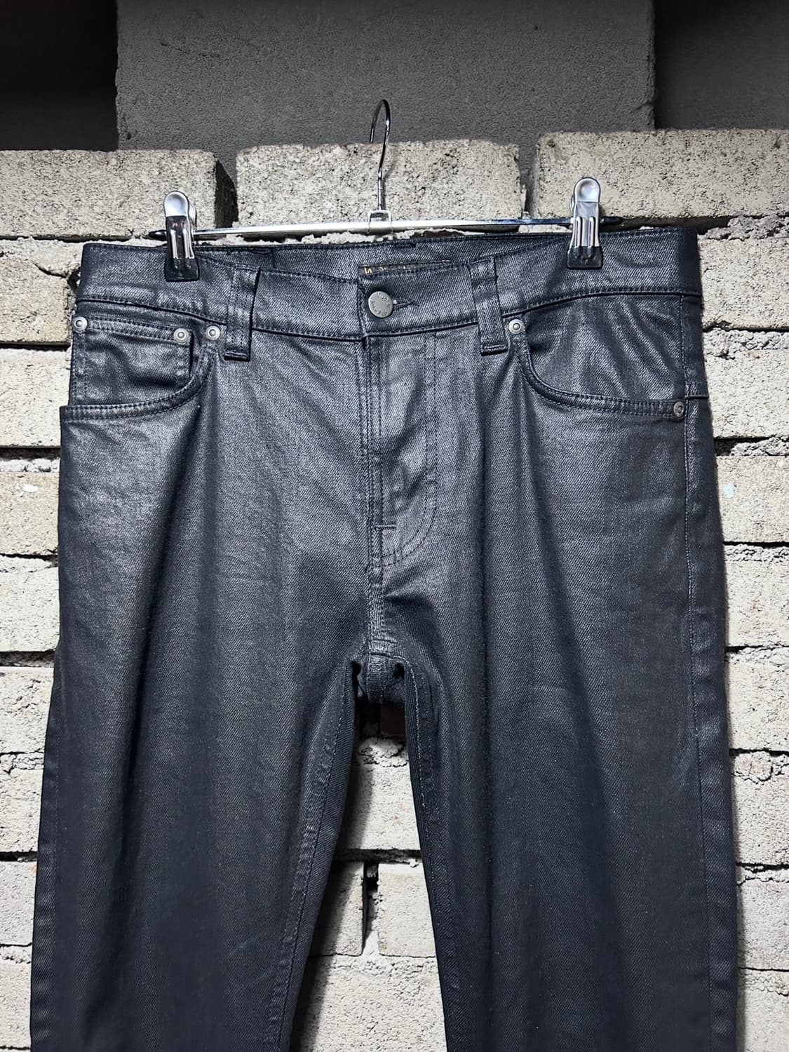 누디진 블랙 코팅 데님 팬츠 상품이미지6