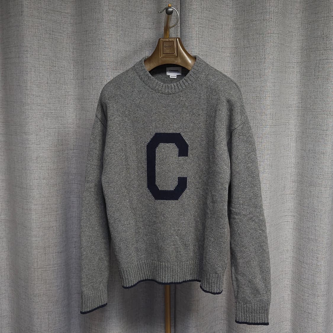 M ) 커버낫 램스울 C로고 니트 그레이 상품이미지1