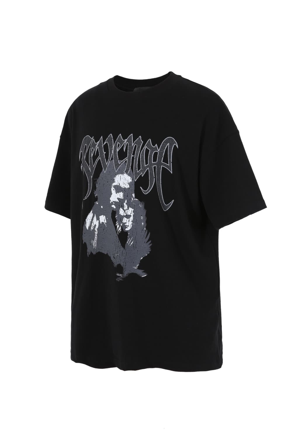 로어링라드 데미지 크로우 오버 티셔츠 블랙 XL 상품이미지4