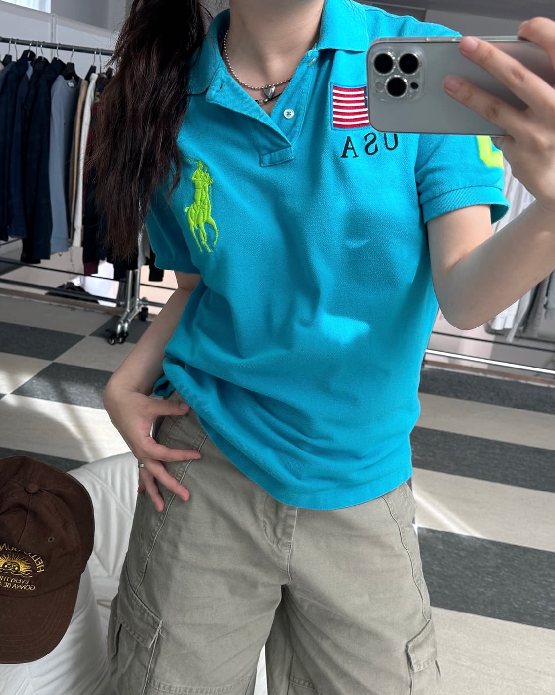 폴로 랄프로렌 USA 성조기 빅포니 카라티셔츠 상품이미지2