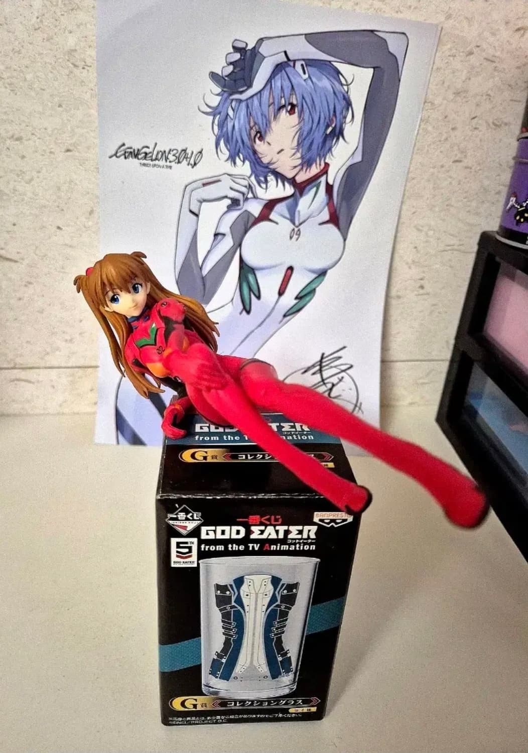 고전 에반게리온 아스카 미소녀 피규어 갓 이터 글레스 세트 상품이미지2