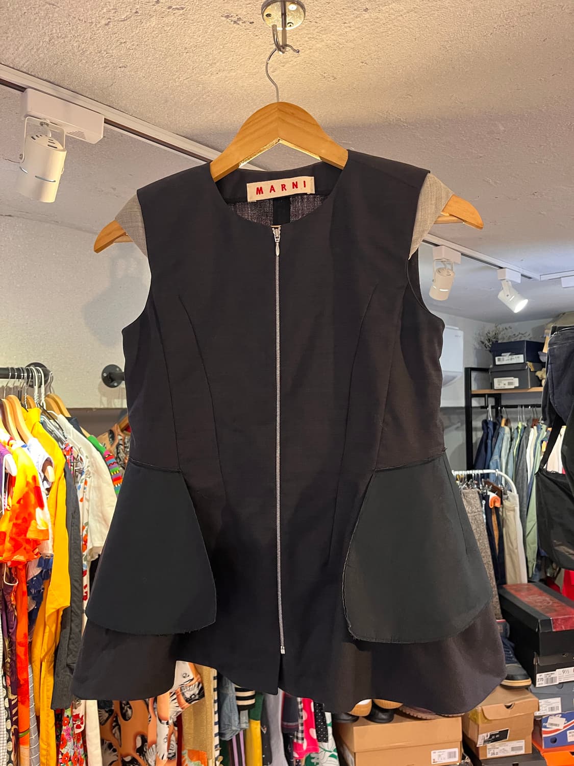 마르니 트로피컬 울 패널 슬리브리스 탑 (이탈리아제) 상품이미지2