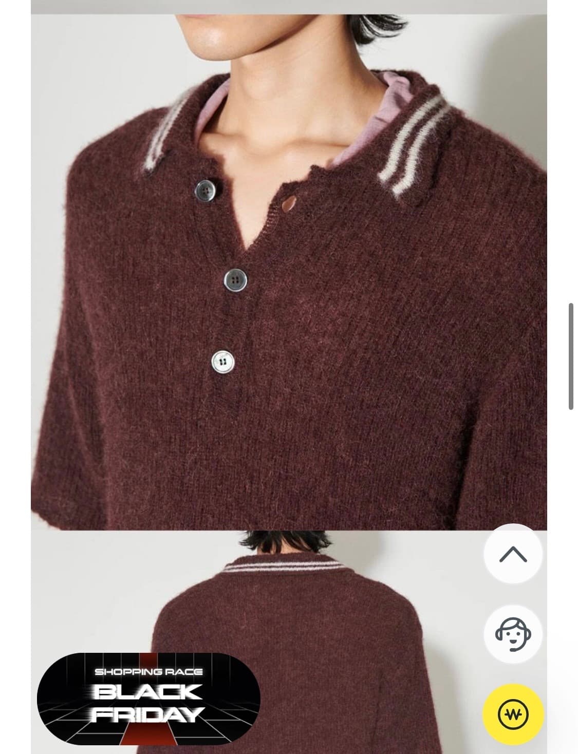 아워레가시 알파카 반팔 폴로니트 상품이미지2