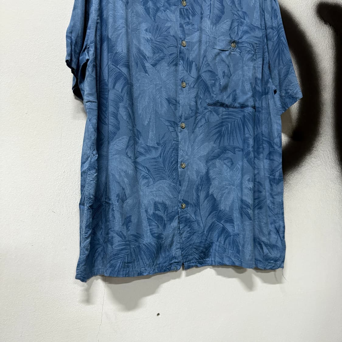 VTG 빈티지 리프 패턴 하와이안 반팔 셔츠 상품이미지4