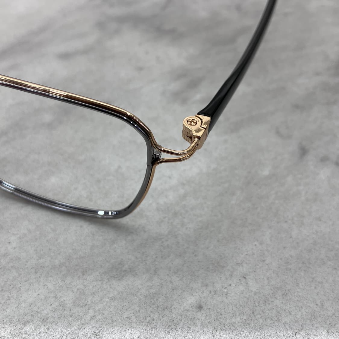 C34 HK 골드 실버 스퀘어 메탈테 안경 상품이미지2