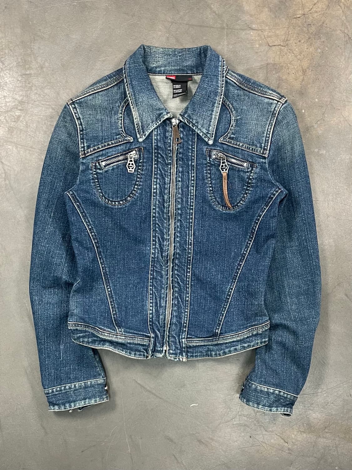 디젤 크롭 데님 바이커 자켓 상품이미지1