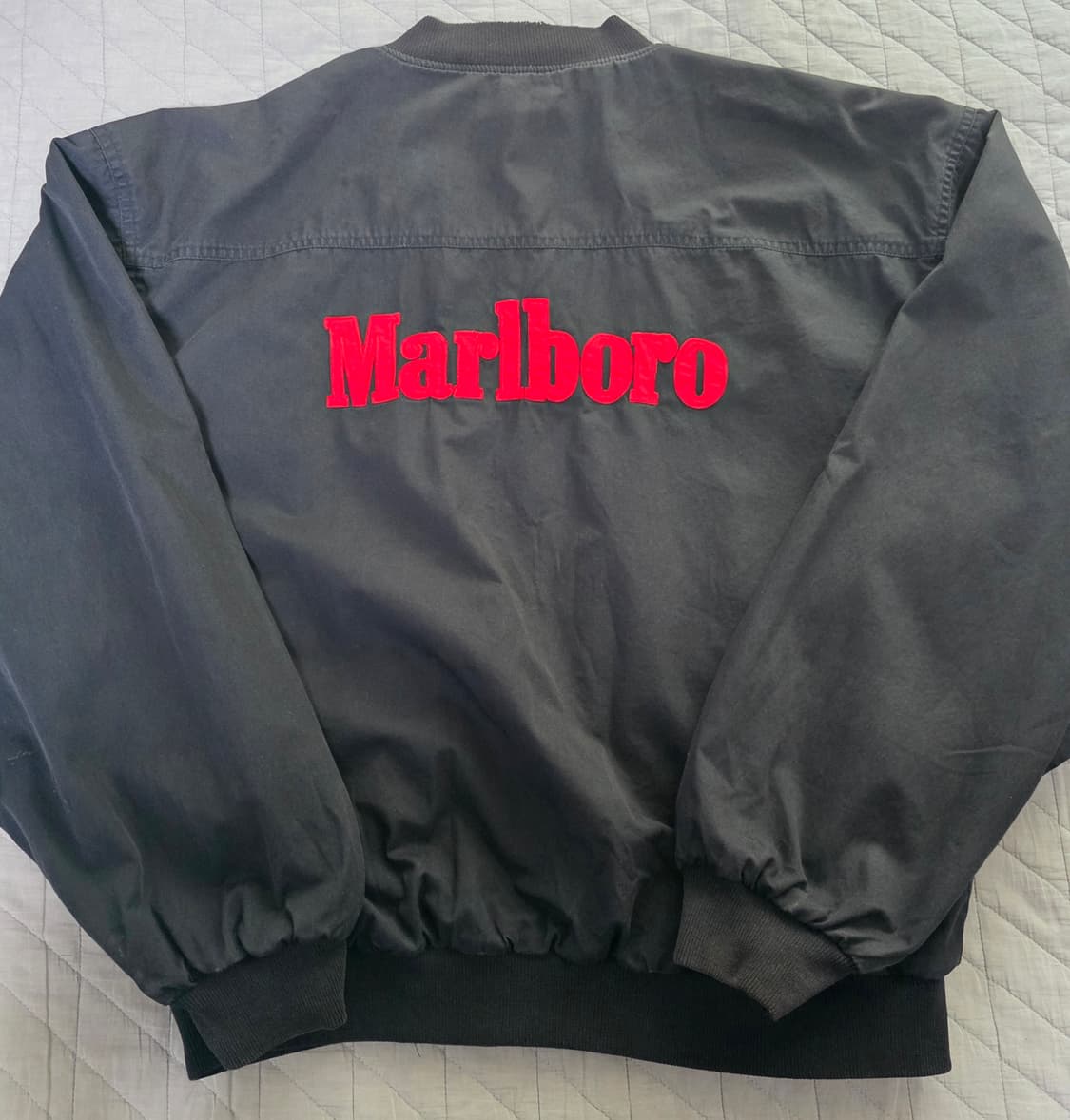 [XL] 90s 빈티지 말보로 리버시블 봄버 자켓 블랙/레드 스테인 상품이미지1