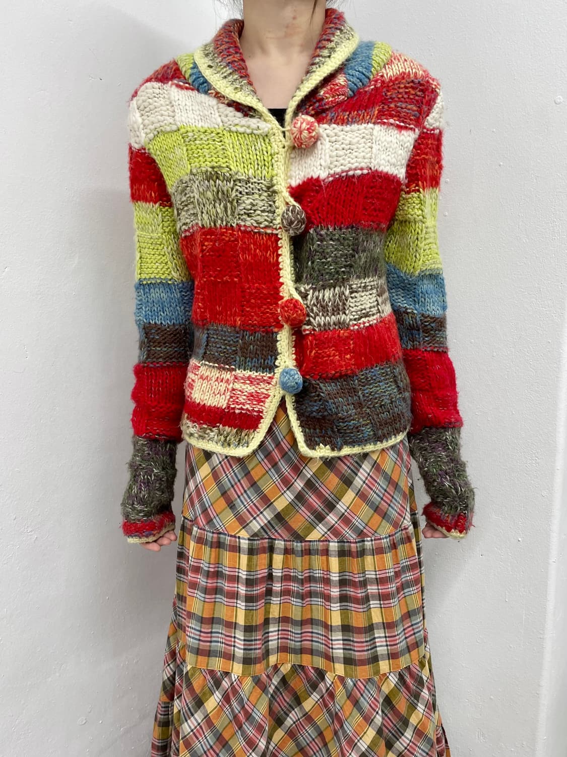 하구미 컬러 버튼 니트  상품이미지4