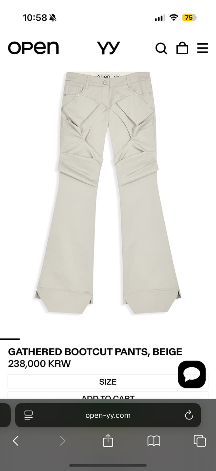 오픈와이와이 gathered bootcut pants s 상품이미지1