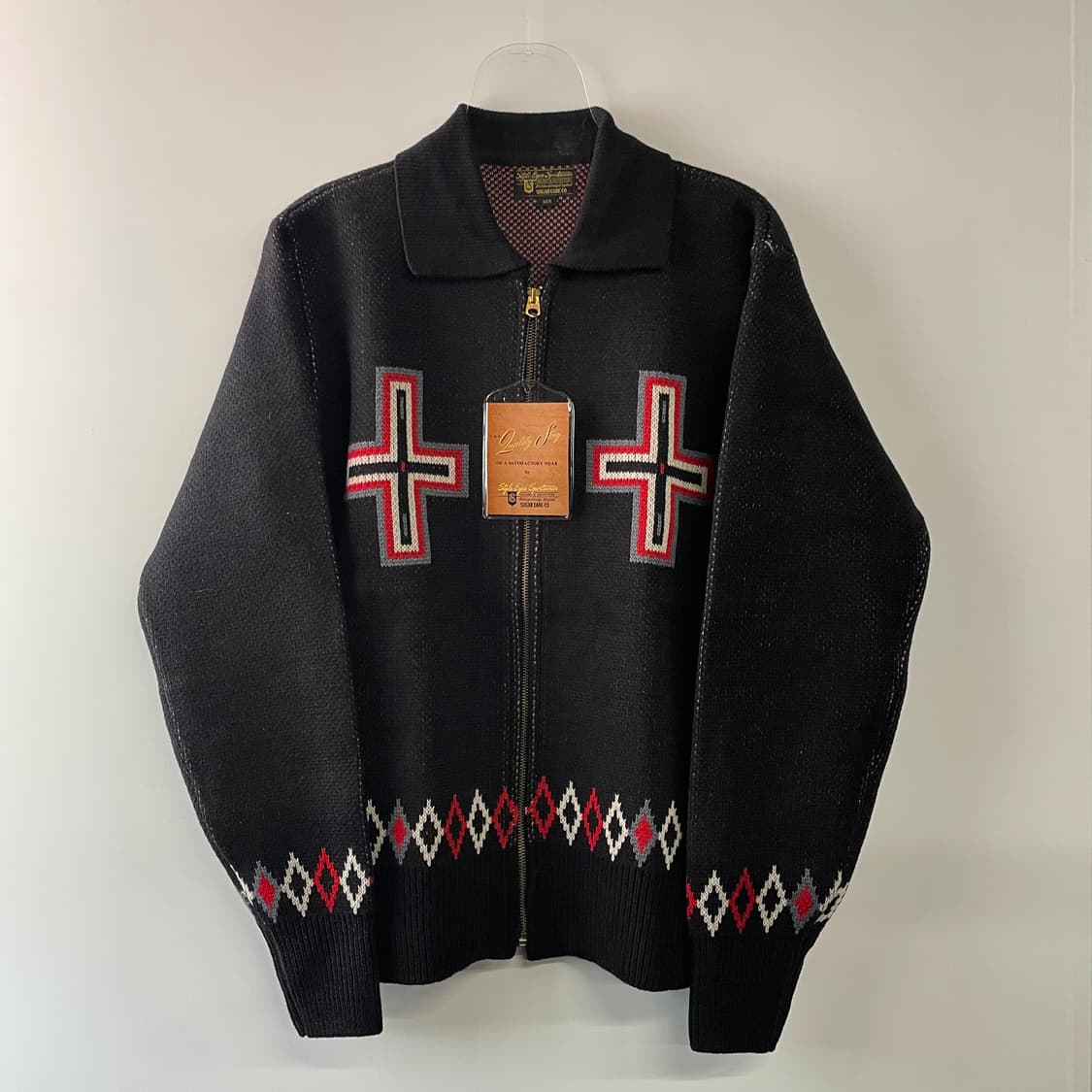 스타일 아이즈 크로스 패턴 니트자켓 상품이미지1