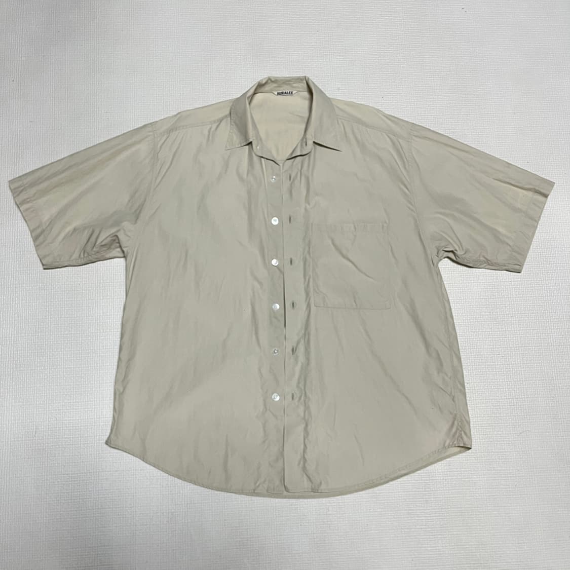 오라리 빅 하프 슬리브 셔츠 베이지 상품이미지1