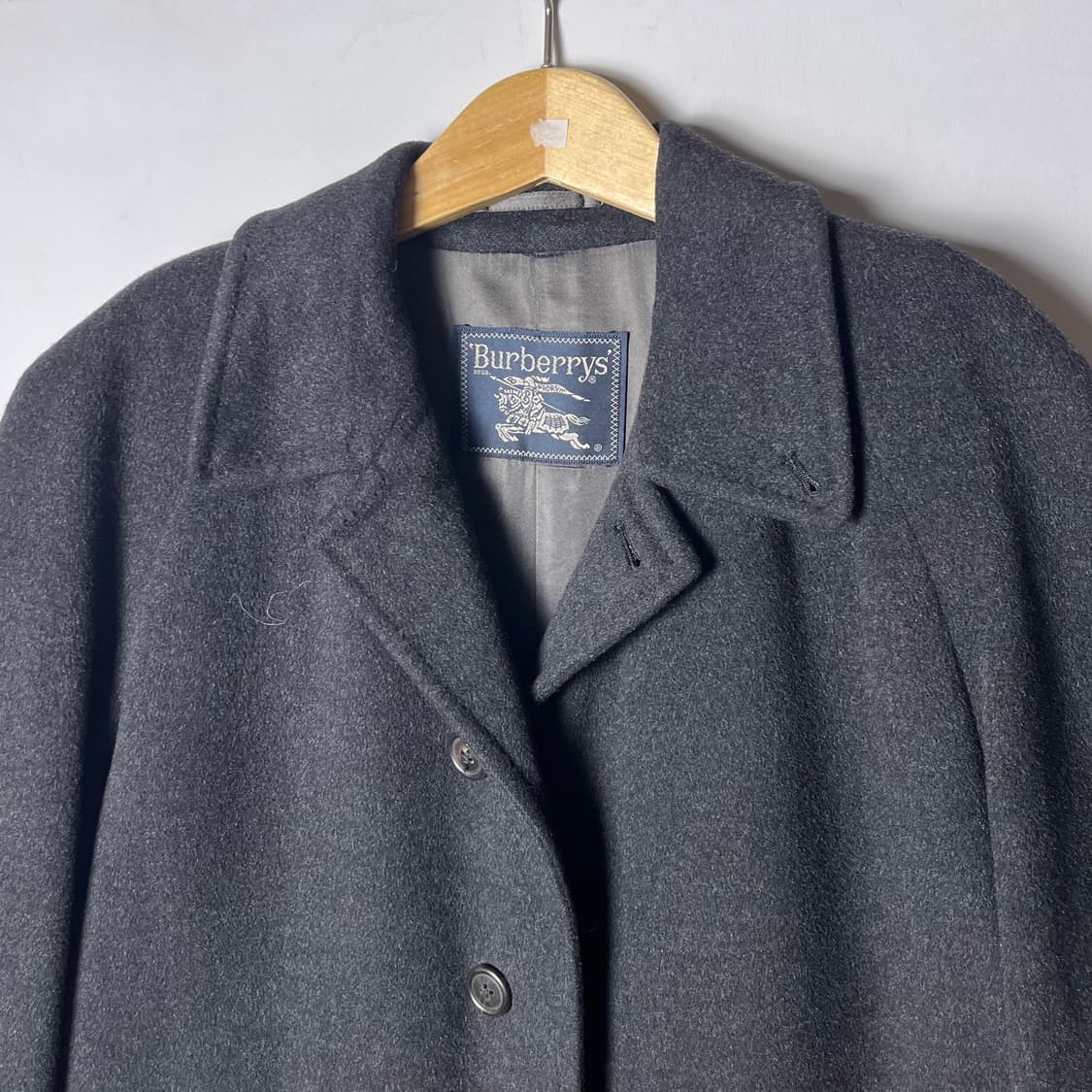 [Burberry] 90's 버버리 울 앤 캐시미어 차콜 맥코트 상품이미지3