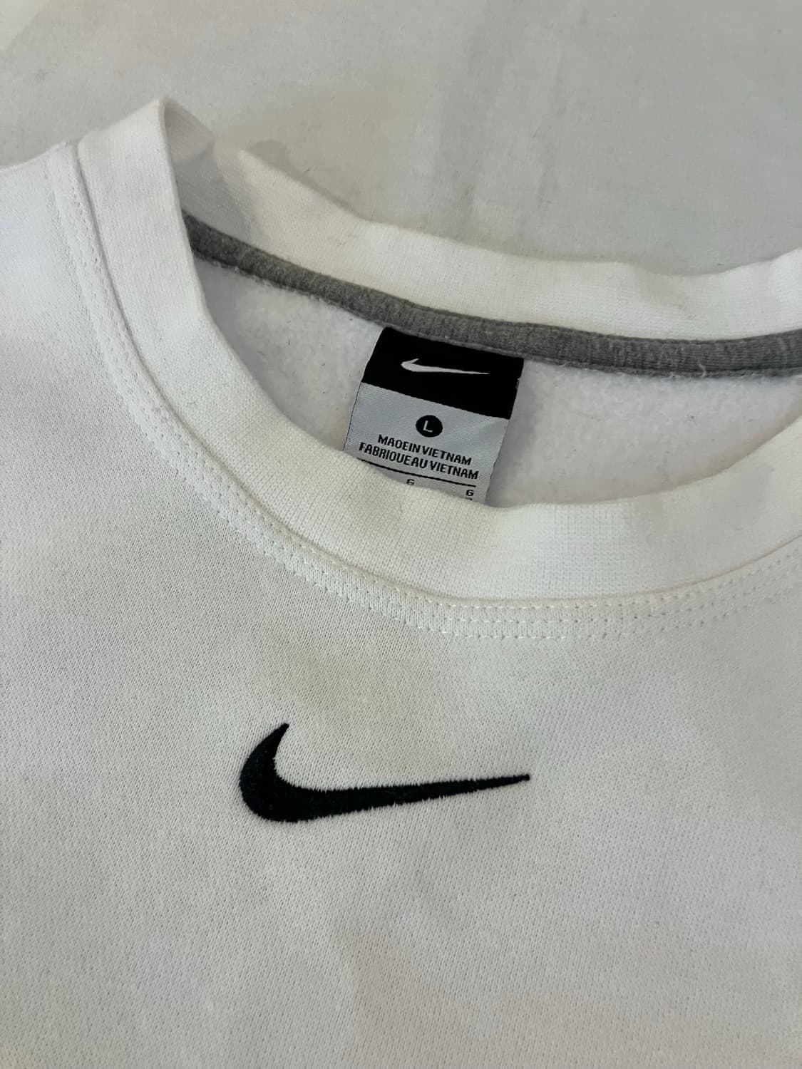 빈티지 나이키 센터 스우시 스웻셔츠 맨투맨 화이트 상품이미지2
