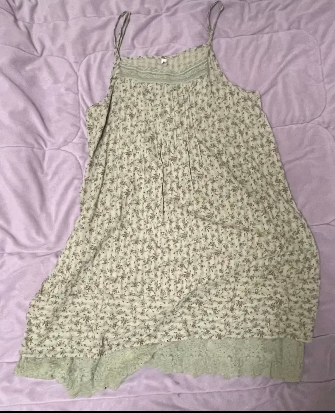 미사용)애니원모어)모리걸룩)모화 빈티지 플라워 원피스 상품이미지3