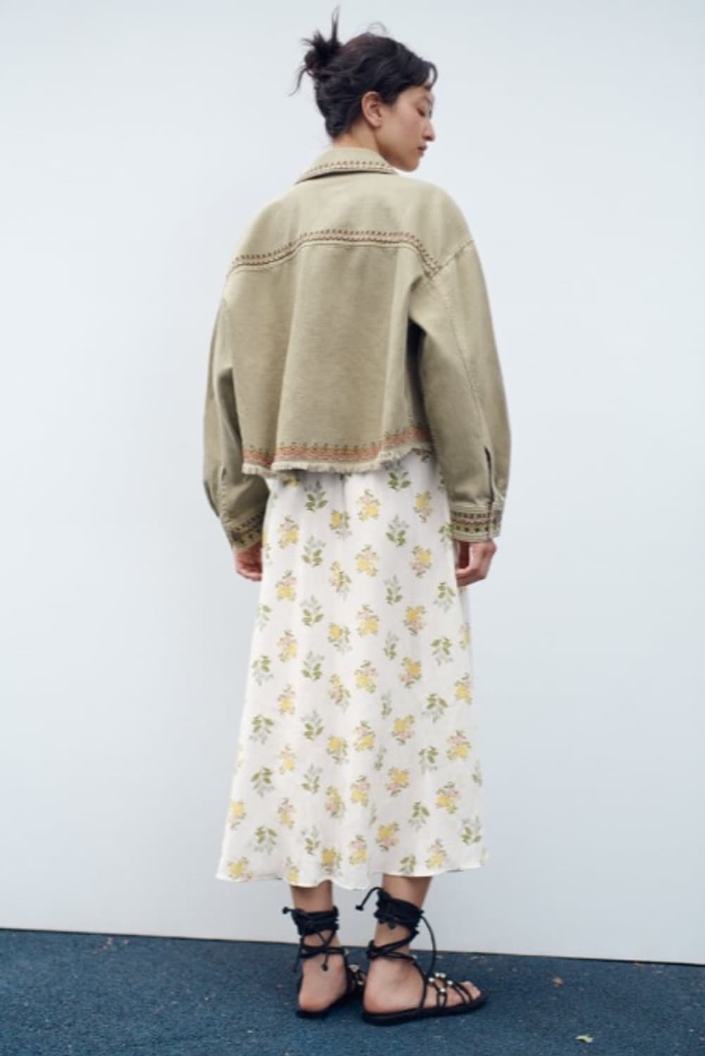 zara 자라 자수 프린지 디테일 크롭 오버핏 자켓 셔츠 M 상품이미지4