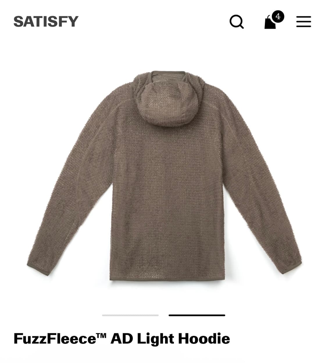 새티스파이 퍼즈플리스 AD 라이트 후디 L 새상품 상품이미지2