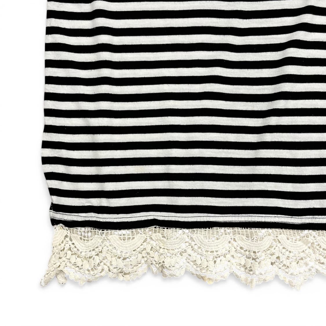 Cotton Stripe Lace Sleeveless Top 상품이미지4