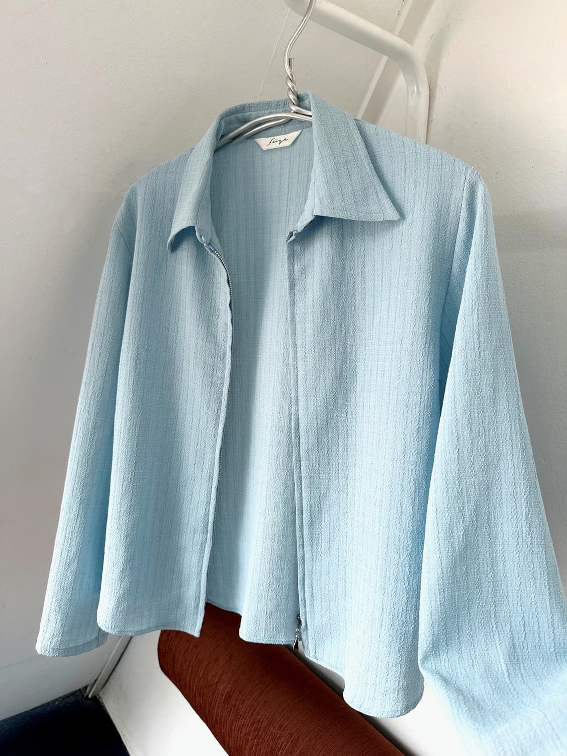 Design volume fabric zip easy shirket 상품이미지1