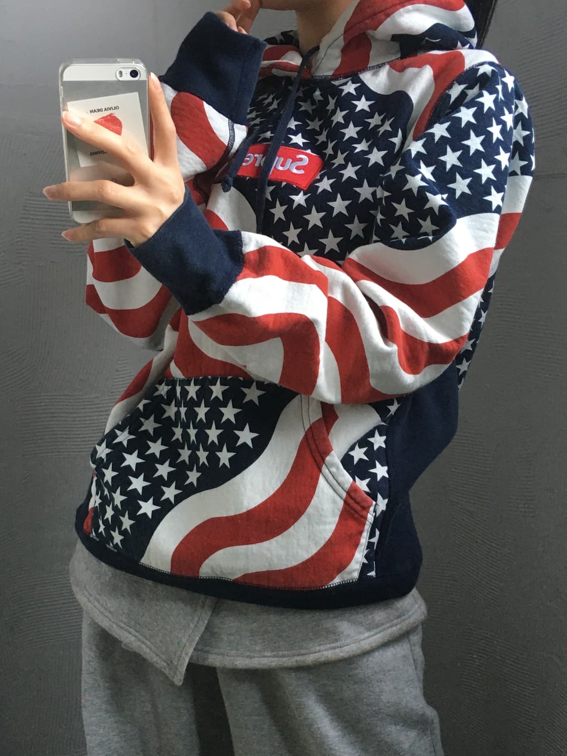 Supreme 슈프림 14FW 박스 로고 성조기 풀 오버 후드티 상품이미지3