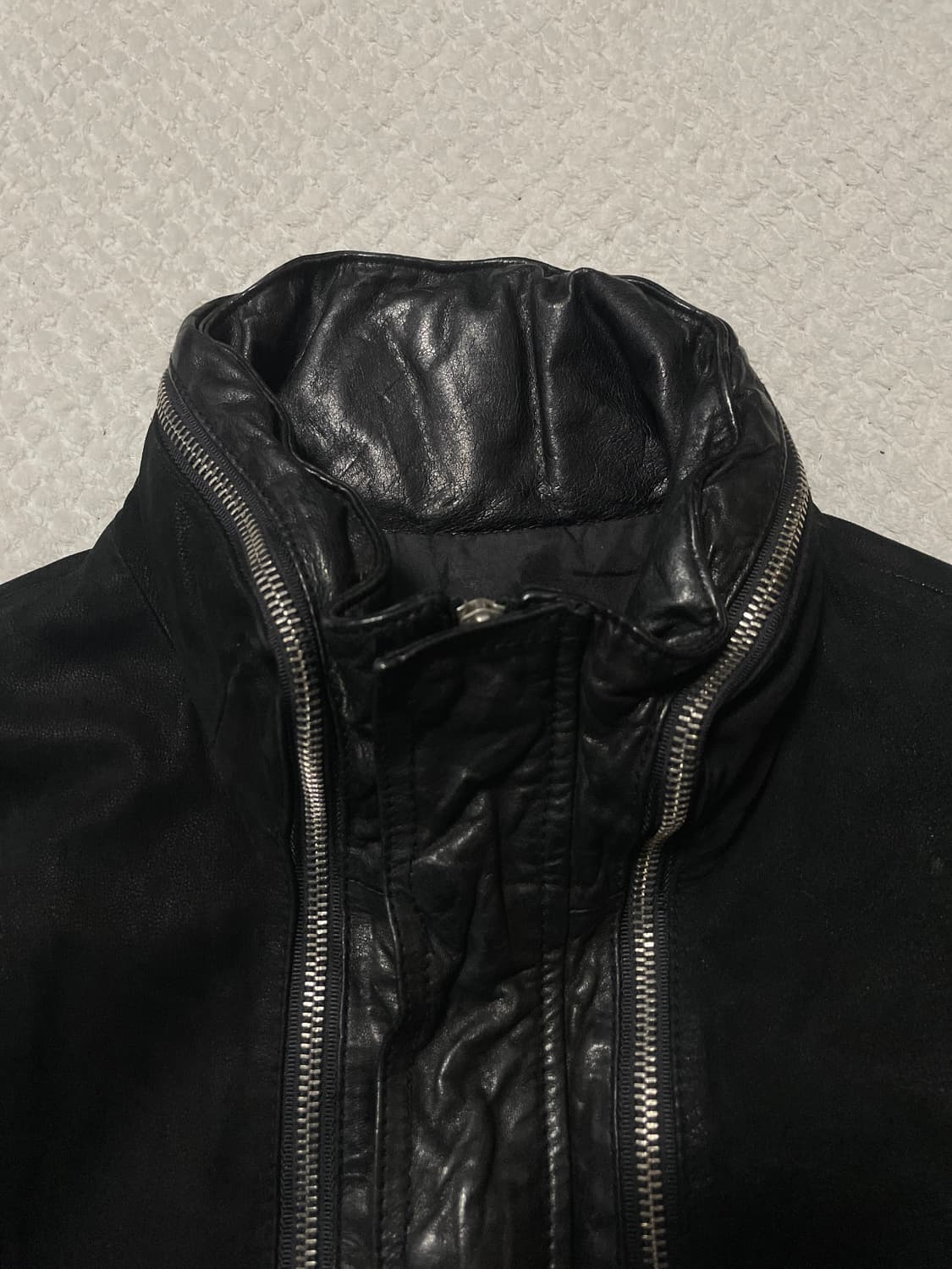 광희시장 웨스턴 무드 램스킨 양가죽 절개 레더 자켓 상품이미지4