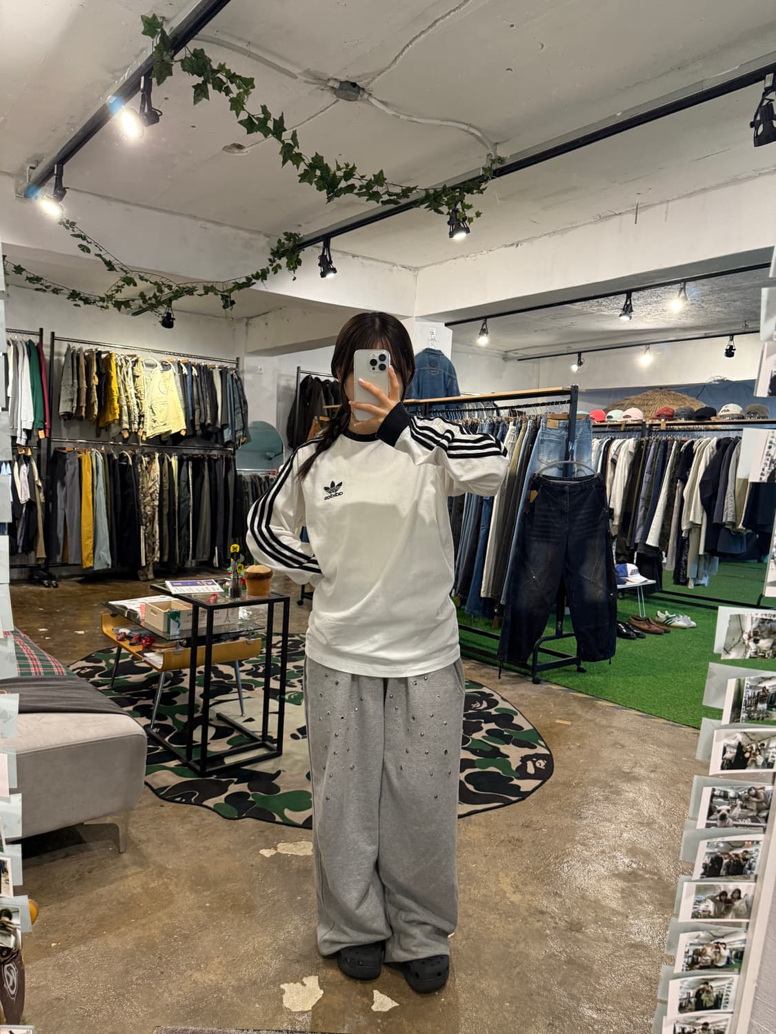 아디다스 삼선 롱슬리브 화이트 L 상품이미지4