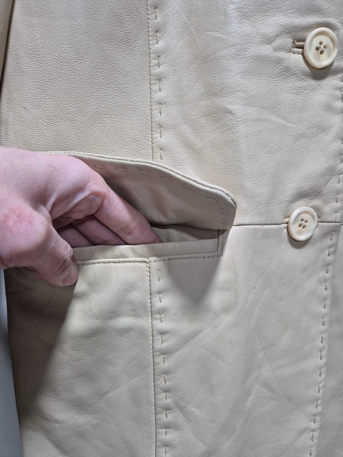 R.P.B 베이지 양가죽 자켓 상품이미지4