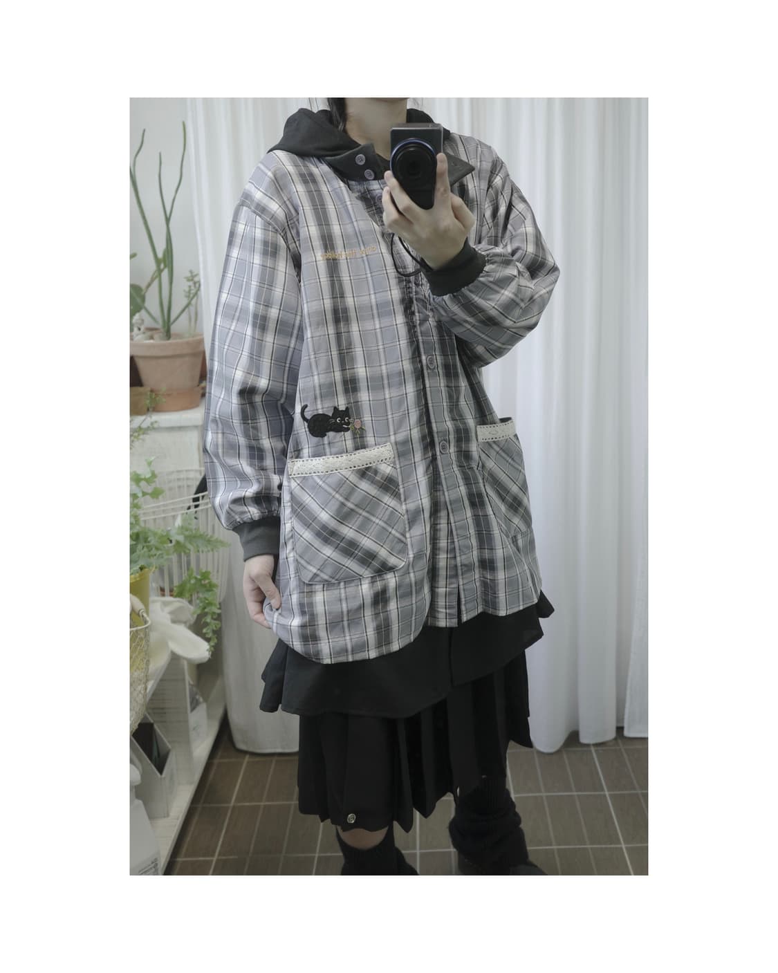 Cat garden check outwear 상품이미지5
