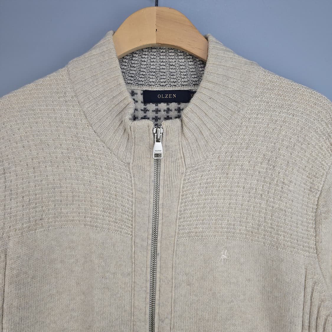 올젠(OLZEN) 울 니트 집업 100 상품이미지2