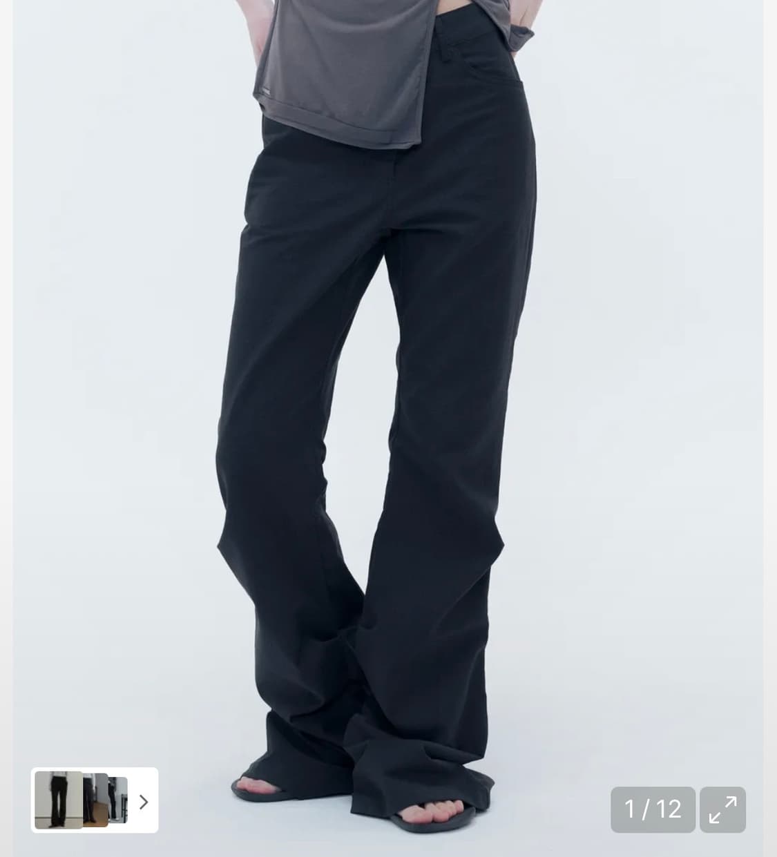 미세키서울 Cotton shirring bootscut pants  상품이미지1