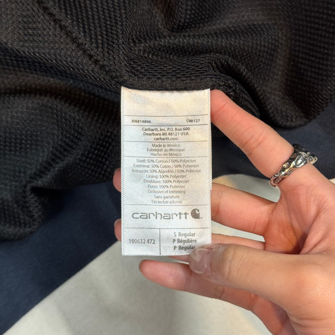 S) 칼하트 레인디펜더 워크웨어 써멀 후드집업 네이비 W20 상품이미지9