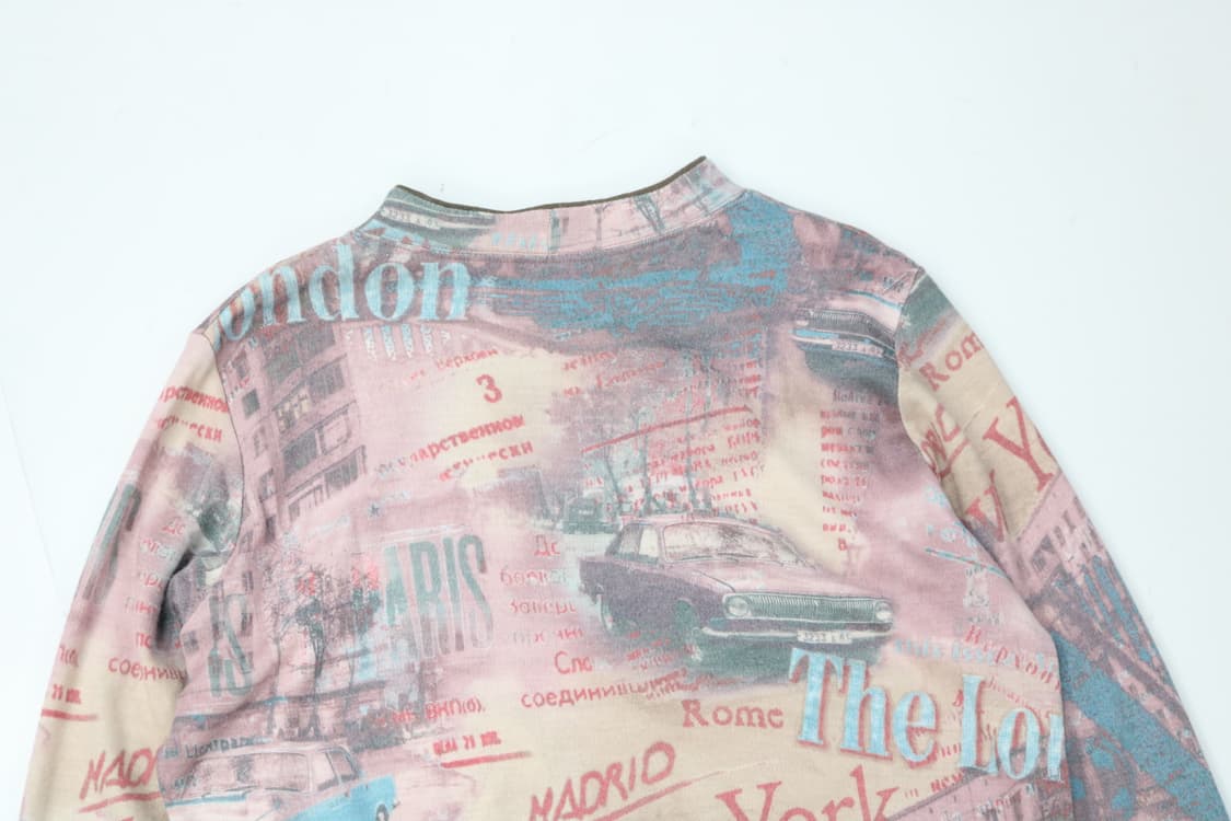 Ammlette 암렛 빈티지 시티 그래픽 하이넥 롱슬리브 티셔츠 상품이미지6