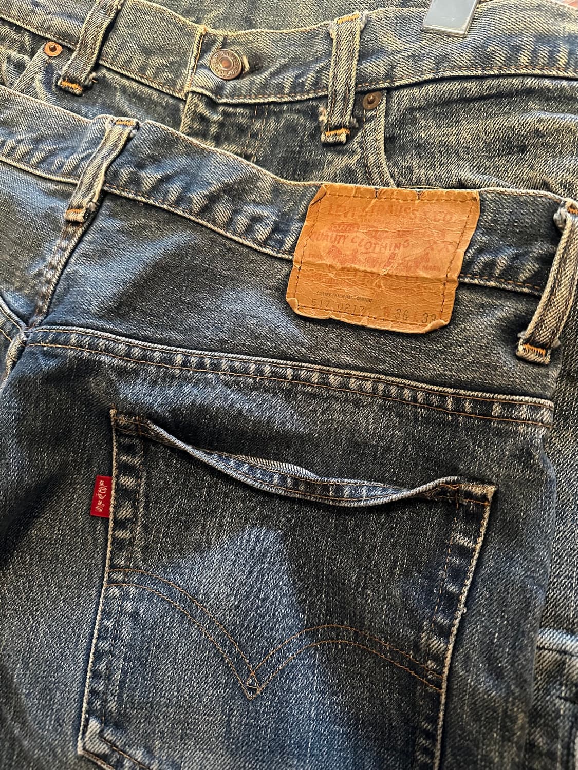 70s USA 빈티지 리바이스 517 66전기 부츠컷 데님 팬츠 상품이미지4