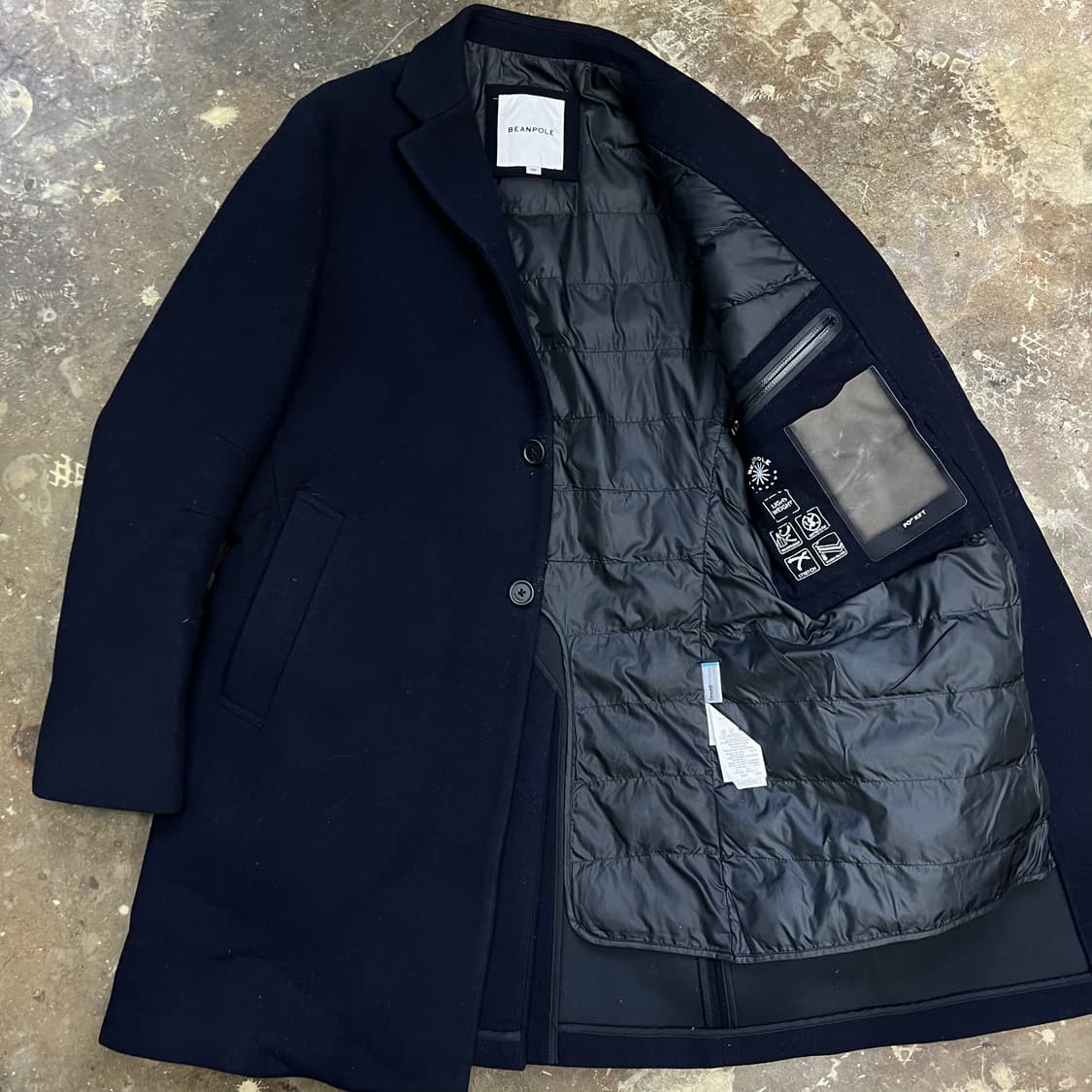 100) 빈폴 신슐레이트 누빔 패딩 코트 울코트 상품이미지3