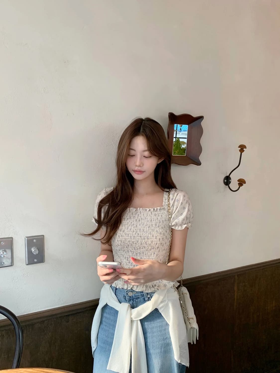 제니오 수지 스모크 블라우스 아이보리 s 상품이미지1