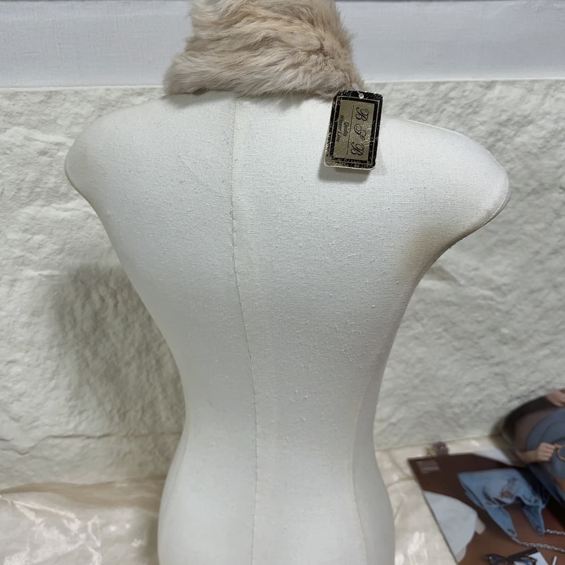 빈티지 베이지 토끼털 니트 목도리 스카프 상품이미지3