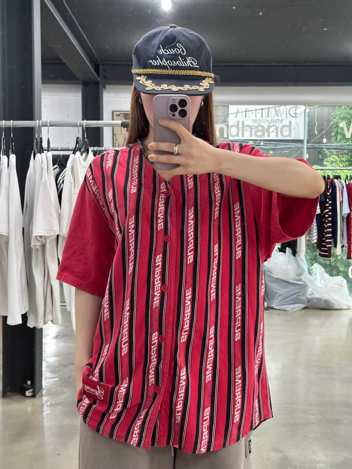 슈프림 19ss 제커드 로고 베이스볼 반팔져지 상품이미지2