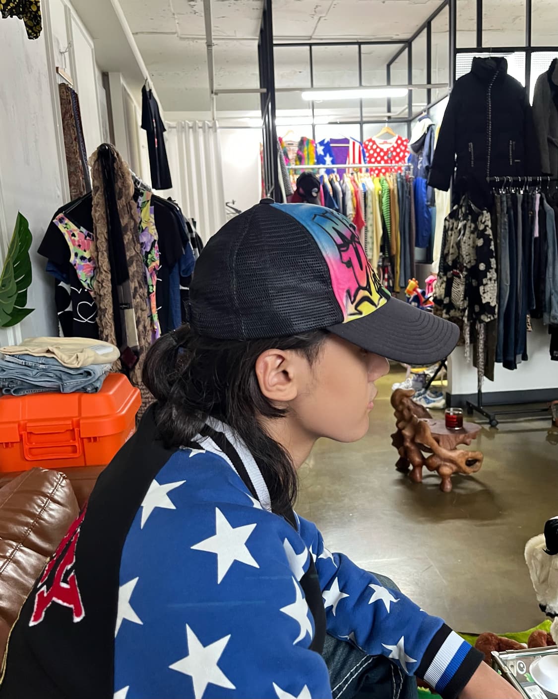 -1990s Head Lock Graffiti Print Mesh Cap 상품이미지2