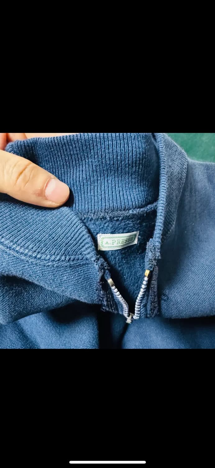 [4] A.PRESSE 아프레쎄 26SS 빈티지 하프집 립 칼라 스웨트 상품이미지2