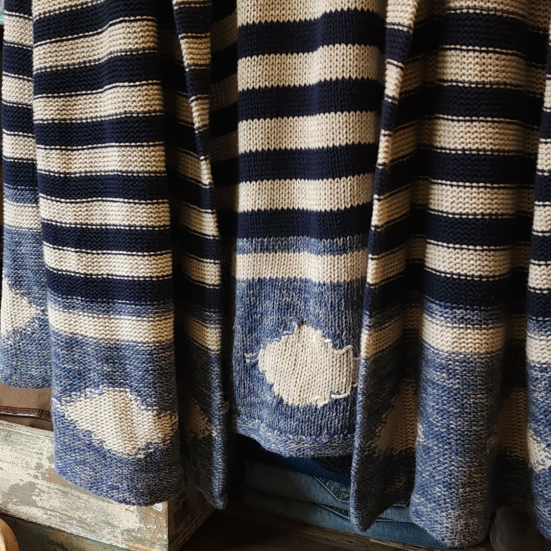 폴로 랄프로렌 가디건 웨스턴 스트라이프 나바호 오픈 롱 가디건 F 상품이미지10