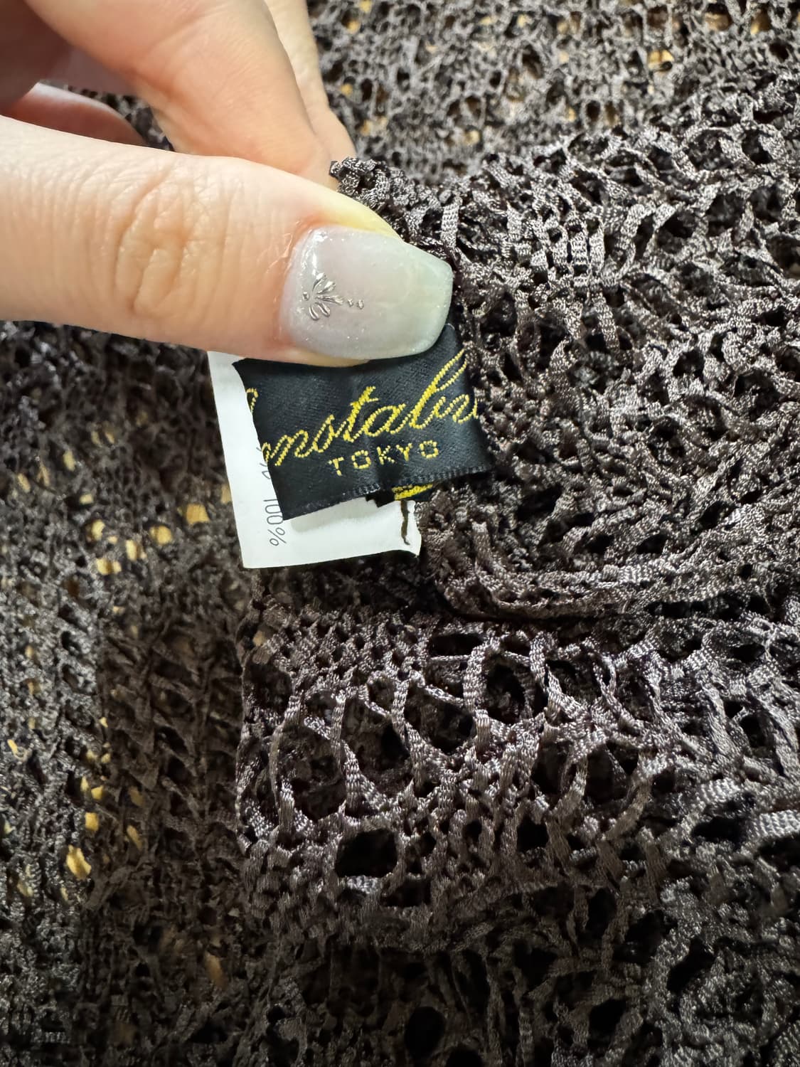 브라운 시스루 그물니트 상품이미지5