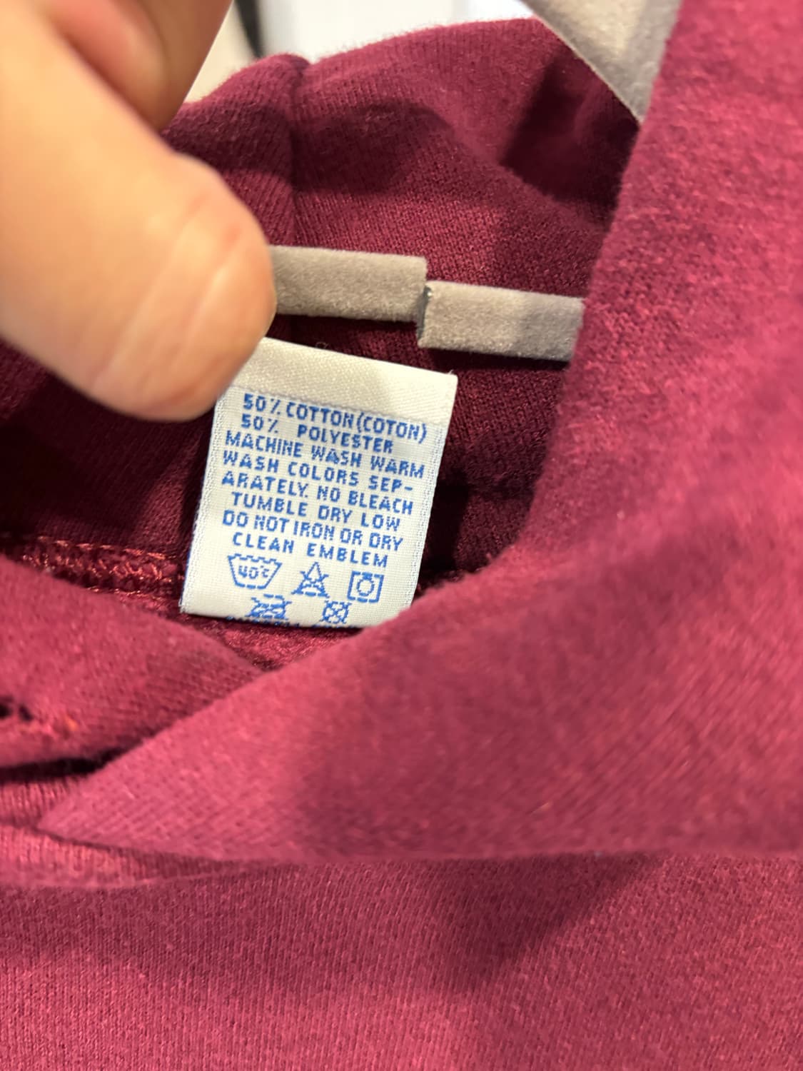 급처(L)90s 러셀 버건디 후드티 USA 상품이미지4