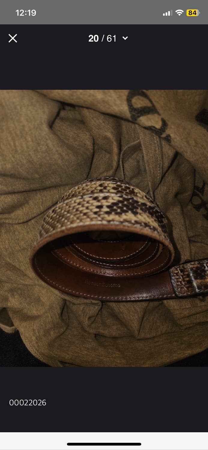 헨더스킴(hender scheme)뱀피 벨트삽니다!! 상품이미지1