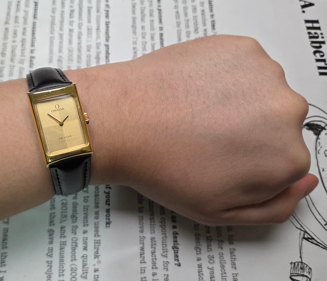 레어] 빈티지 오메가 드빌 사각탱크 4분할 다이얼 금장 수동 메커니컬 상품이미지8