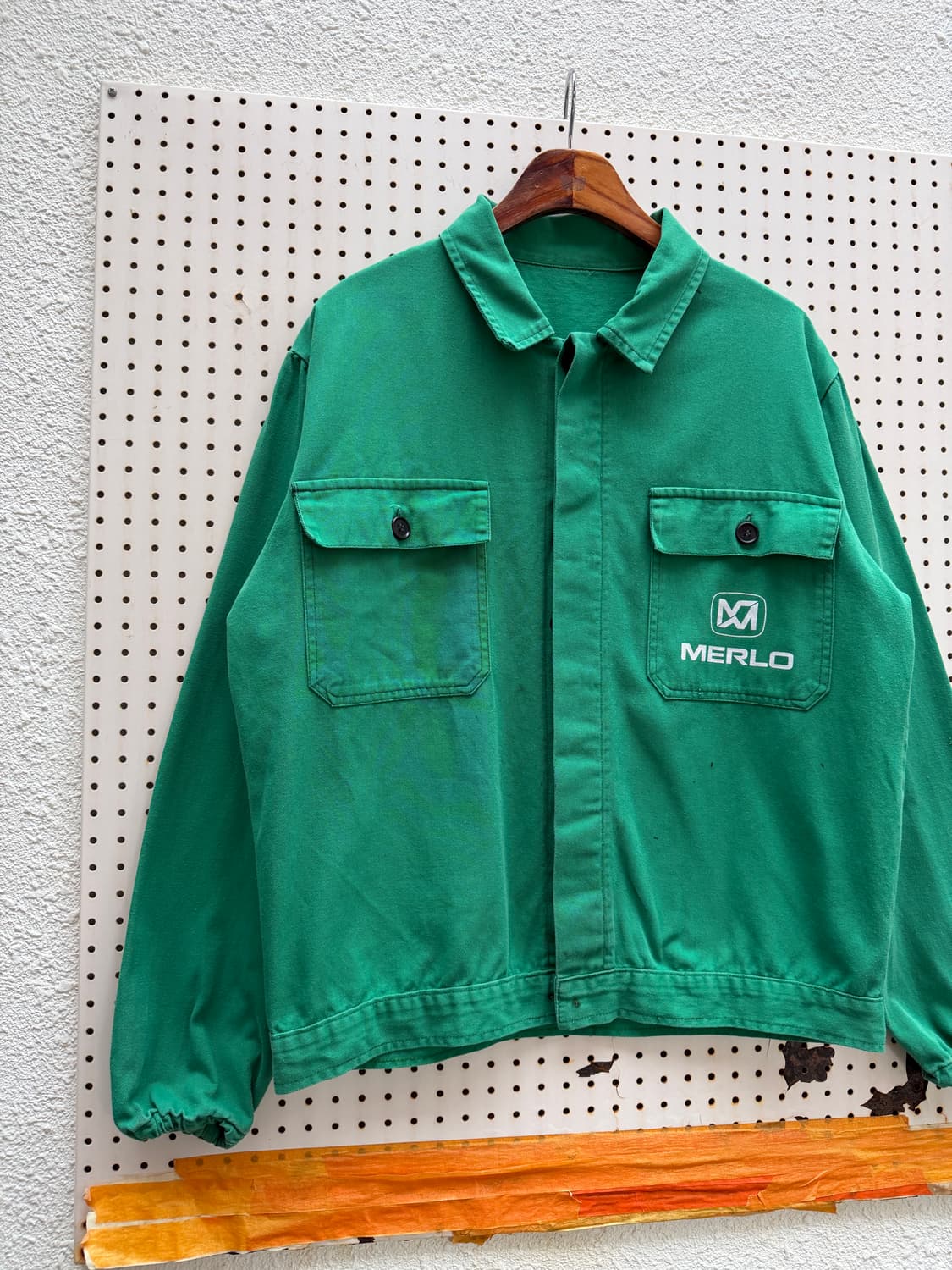 1990s ITALIAN GREEN MECHANIC 프렌치워크 블루종봄버 상품이미지3