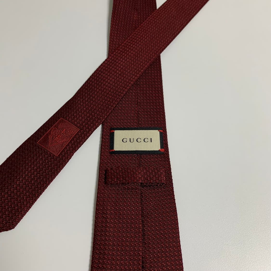 구찌 시그니처 웹 스트라이프 골드 벌 명품넥타이 신형라벨 최상급 상품이미지5