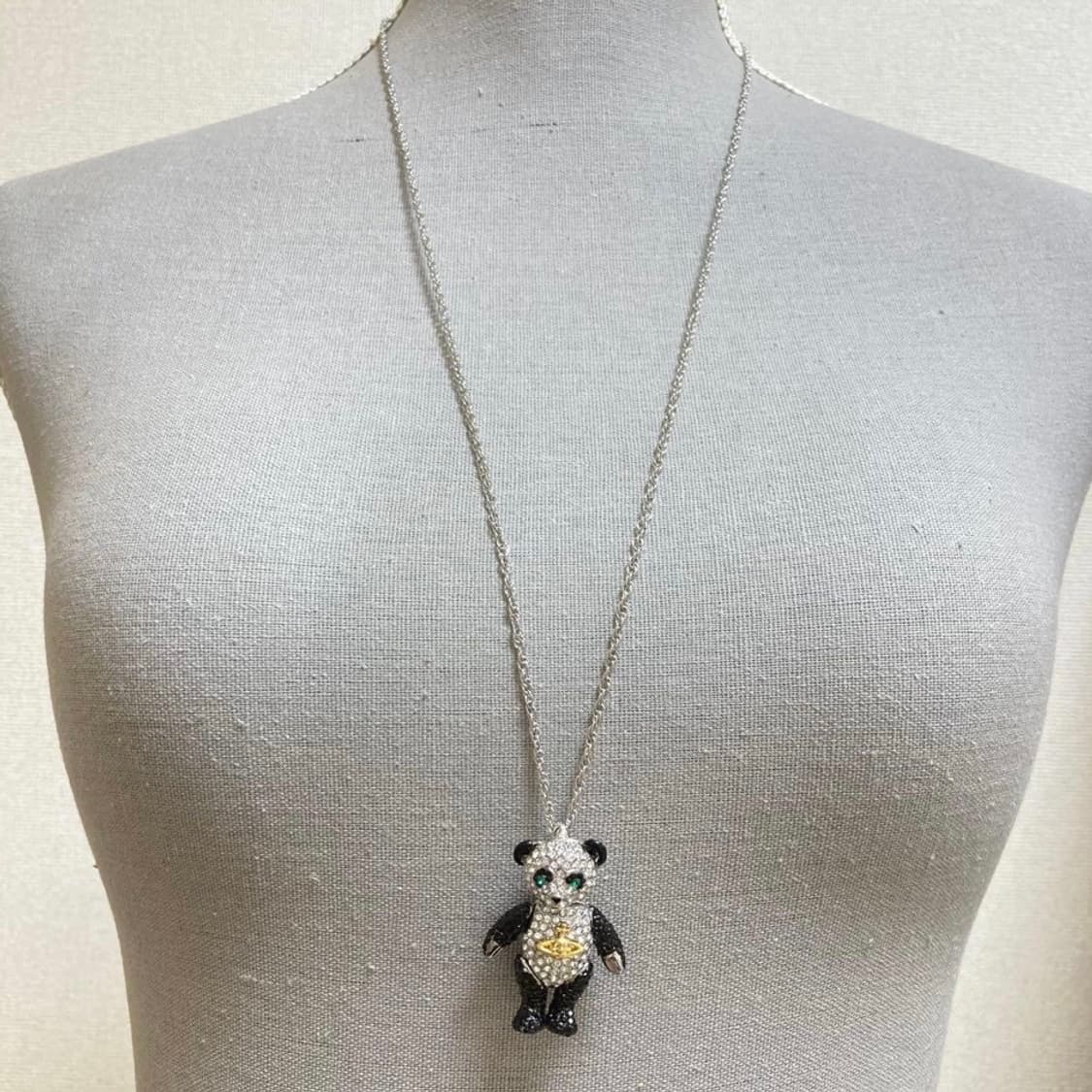 비비안웨스트우드 크리스탈 테디베어 orb체인 펜던트 목걸이(새상품) 상품이미지5